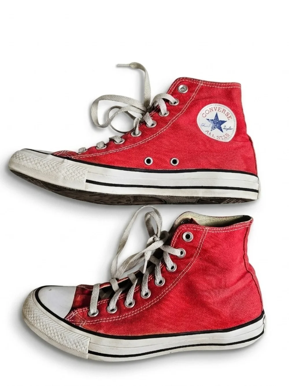 Converse Chuck Taylor All Star High Top Red Canvas Mens 7 Womens 9 - Picture 4 of 16